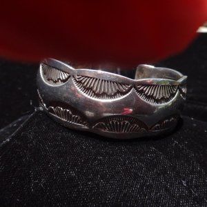 CLASSY OLD INGOT SILVER  CUFF